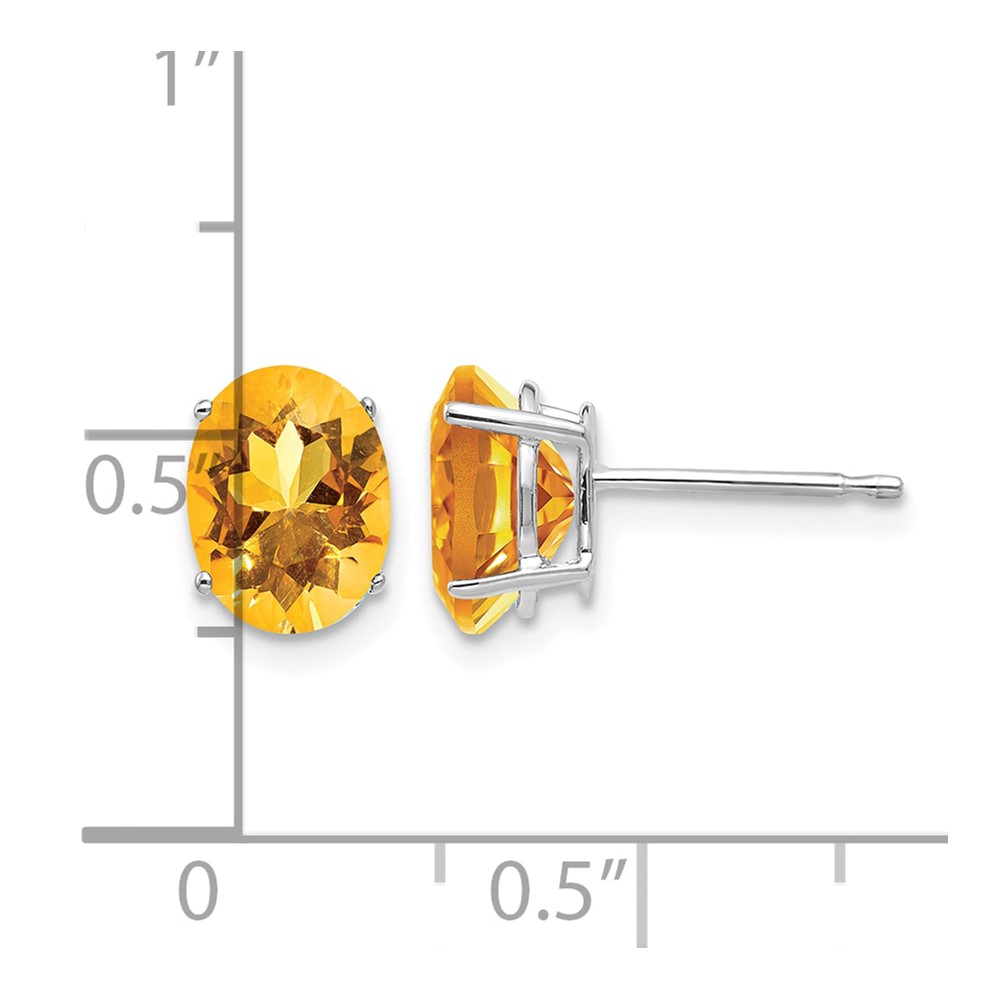 14k White Gold 8x6mm Oval Citrine Earrings (XE88WCI)