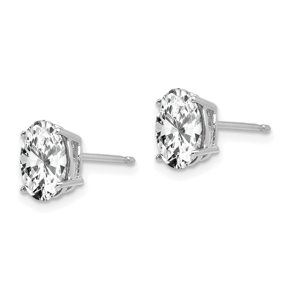 14k White Gold 8x6mm Oval Cubic Zirconia Earrings (XE88WCZ)