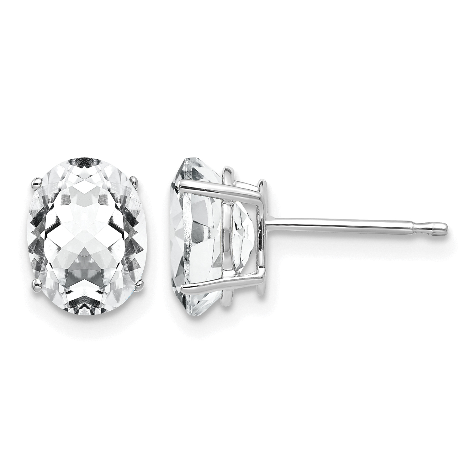 14k White Gold 8x6mm Oval Cubic Zirconia Earrings (XE88WCZ)