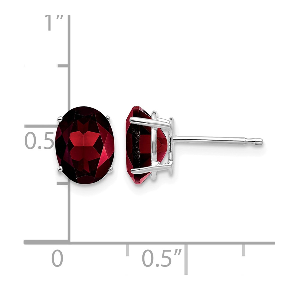 14k White Gold 8x6mm Oval Garnet Earrings (XE88WGA)