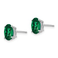14K White Gold 8x 6mm Oval Mount St. Helens Post Earrings view 2