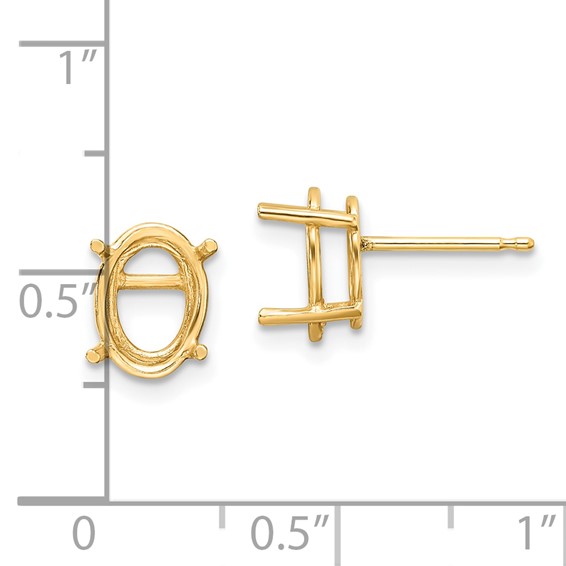 14k 9x7 Oval Earring Mountings