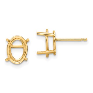 14k 9x7 Oval Earring Mountings