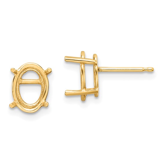 14k 9x7 Oval Earring Mountings