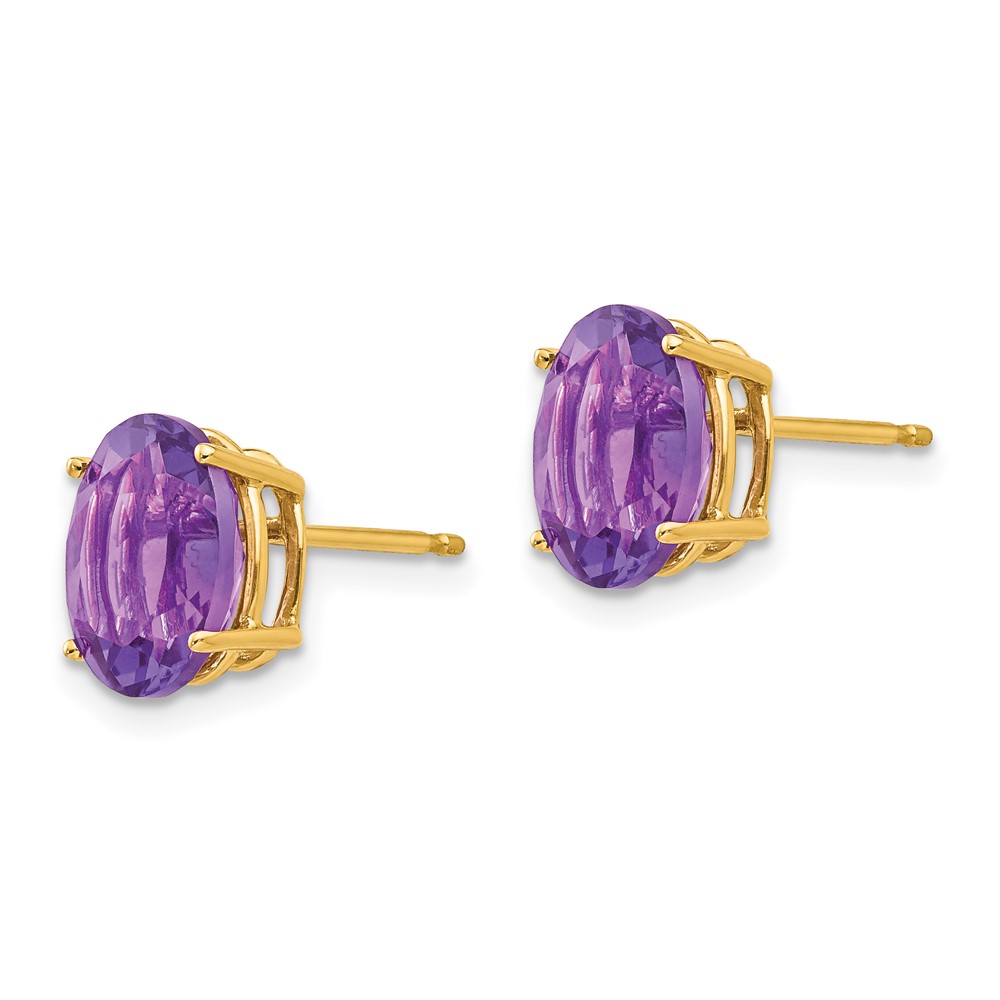 14k 9x7mm Oval Amethyst Earrings (XE89AM)
