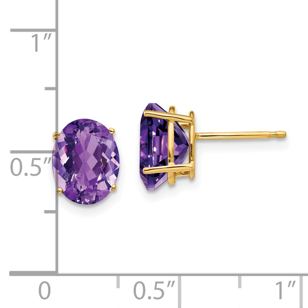 14k 9x7mm Oval Amethyst Earrings (XE89AM)