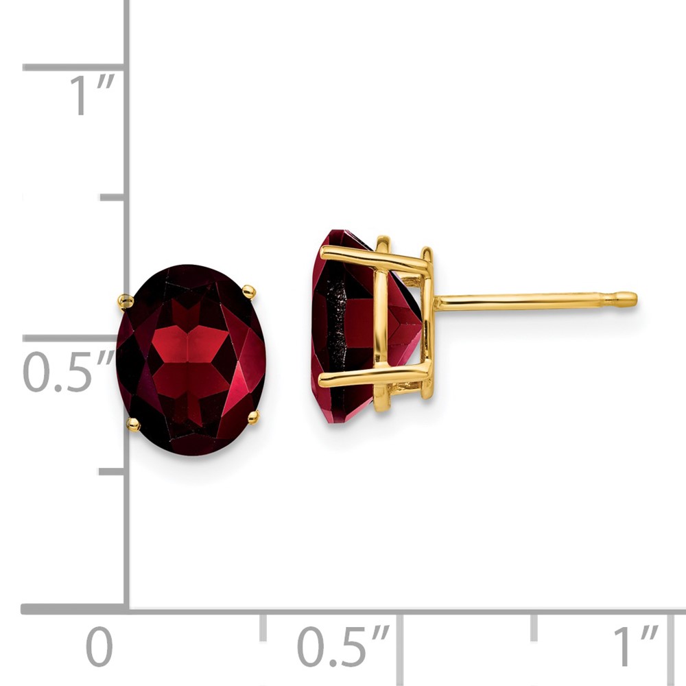 14k 9x7mm Oval Garnet Earrings (XE89GA)