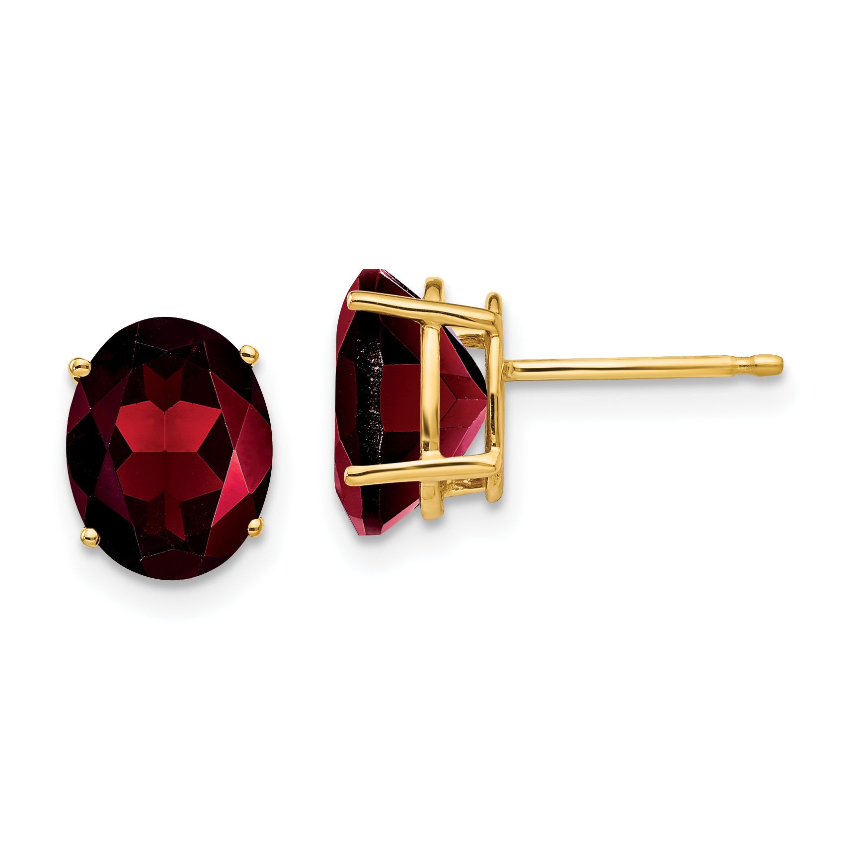 14k 9x7mm Oval Garnet Earrings (XE89GA)