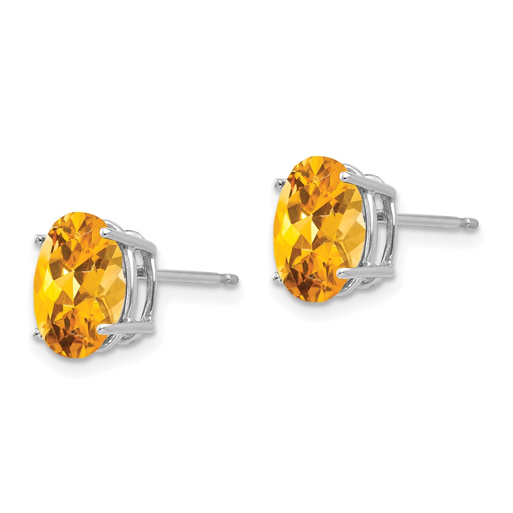 14k White Gold 9x7mm Oval Citrine Earrings (XE89WCI)