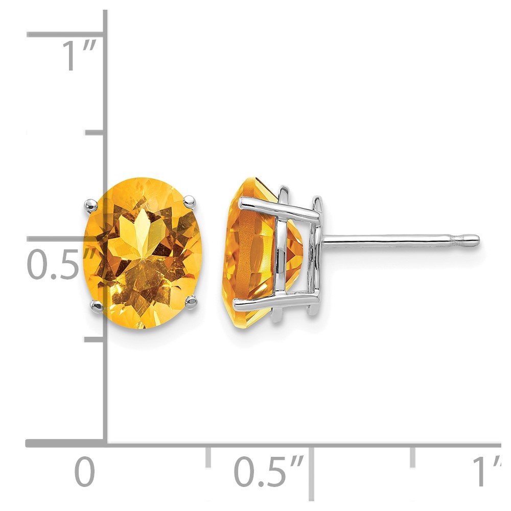 14k White Gold 9x7mm Oval Citrine Earrings (XE89WCI)
