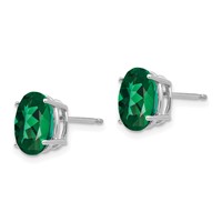 14K White Gold 9x7mm Oval Mount St. Helens Stud Earrings view 2