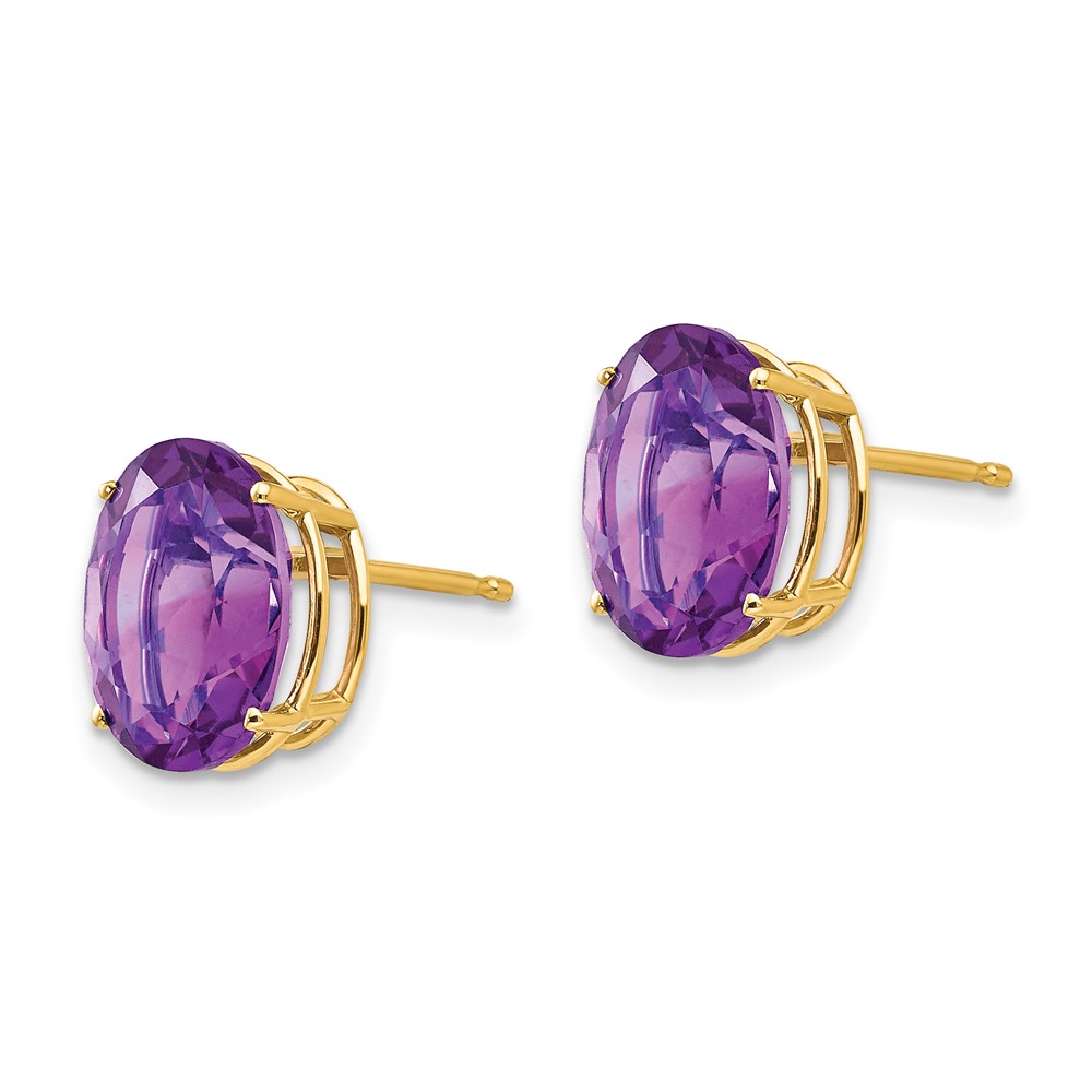 14k 10x8mm Oval Amethyst Earrings (XE90AM)