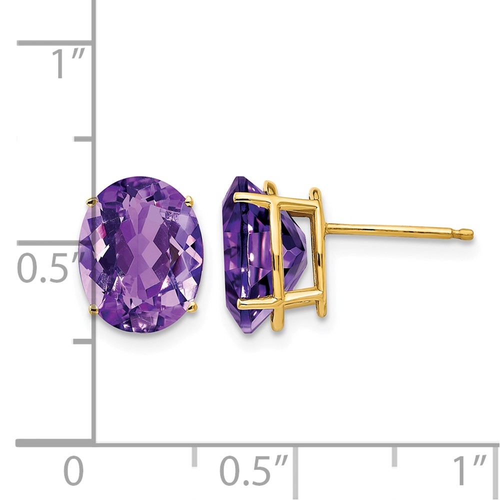 14k 10x8mm Oval Amethyst Earrings (XE90AM)