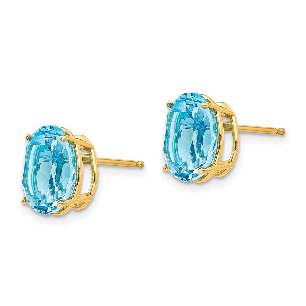 14k 10x8mm Oval Blue Topaz Earrings (XE90BT)