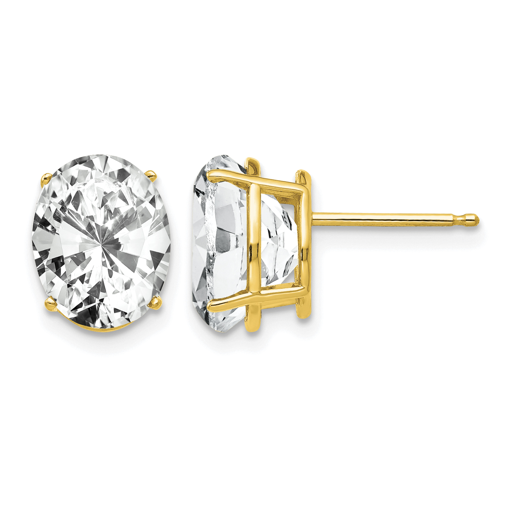 14k 10x8mm Oval Cubic Zirconia Earrings (XE90CZ)