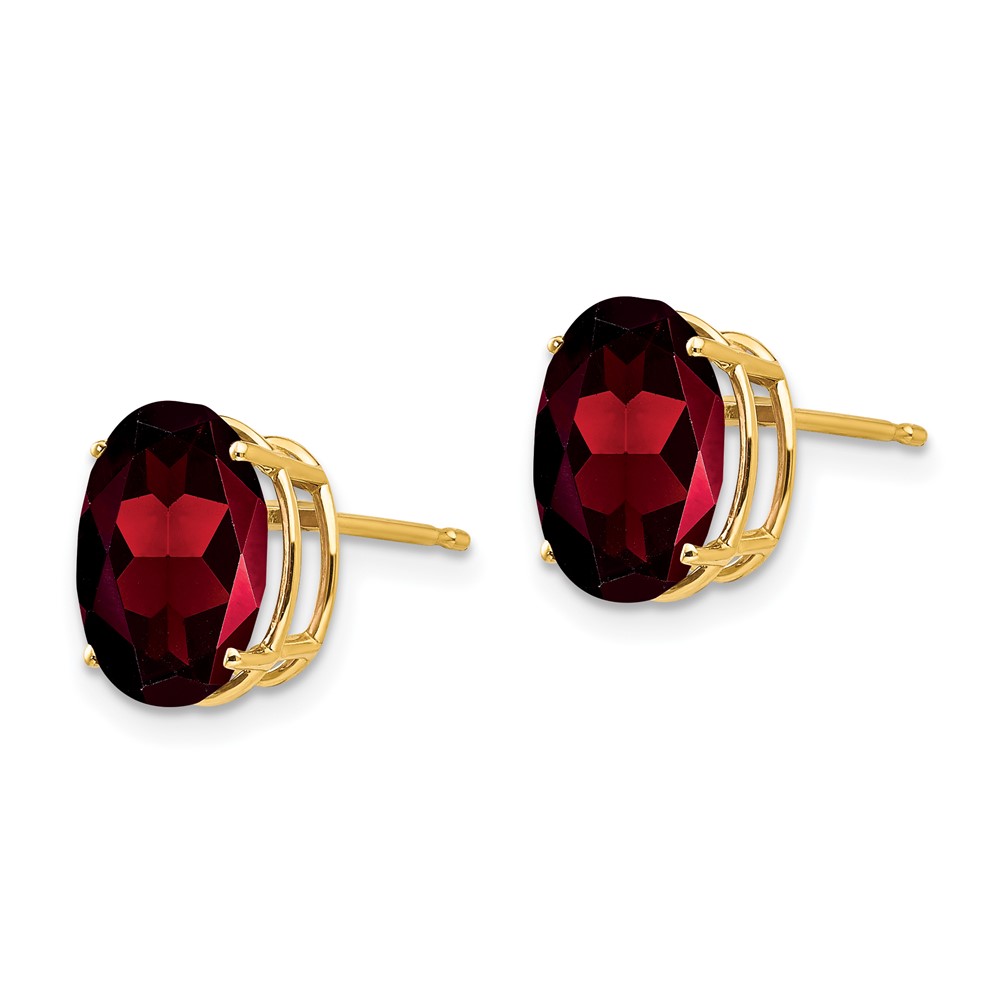 14k 10x8mm Oval Garnet Earrings (XE90GA)