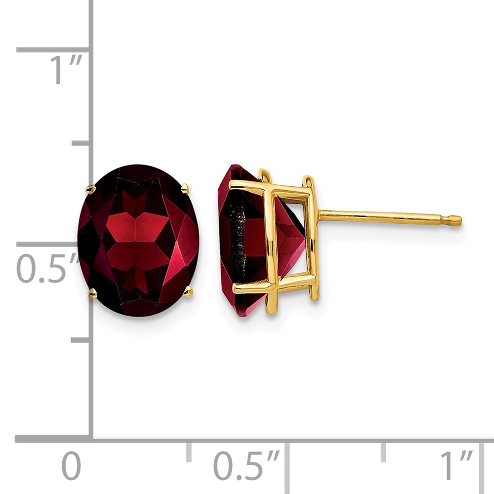 14k 10x8mm Oval Garnet Earrings (XE90GA)