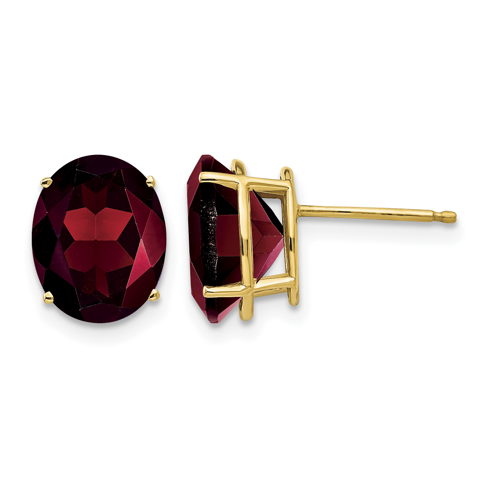 14k 10x8mm Oval Garnet Earrings (XE90GA)