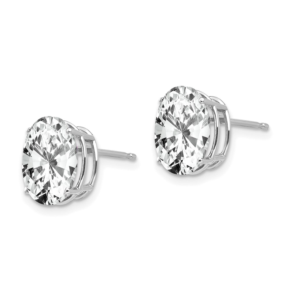 14k White Gold 10x8mm Oval Cubic Zirconia Earrings (XE90WCZ)