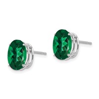 14K White Gold 10x 8mm Oval Mount St. Helens Stud Earrings view 2
