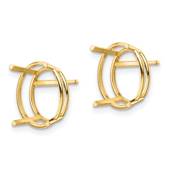 14k 12x10 Oval Earring Mountings