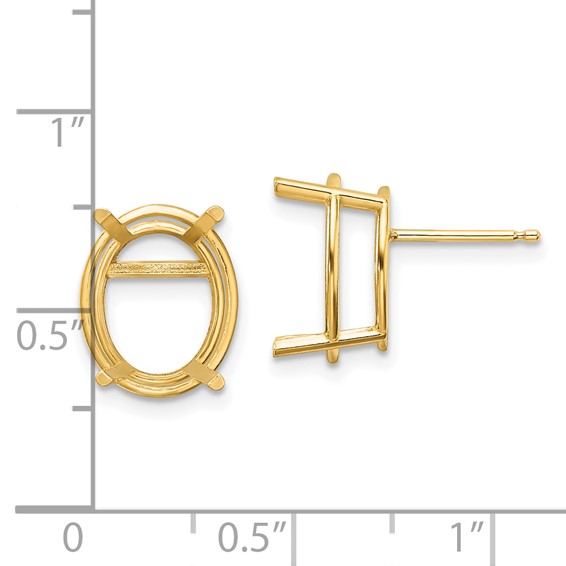 14k 12x10 Oval Earring Mountings