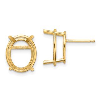 14k 12x10 Oval Earring Mountings