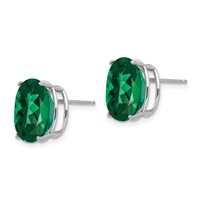14K White Gold 12x 10mm Oval Mount St. Helens Stud Earrings view 2
