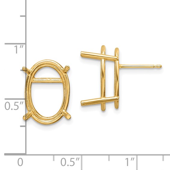 14k 14x10 Oval Earring Mountings