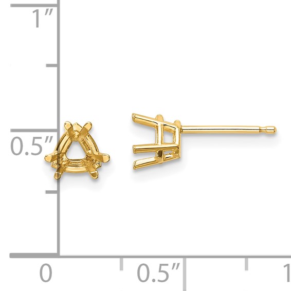 14k 5mm Trillion Earring Mountings