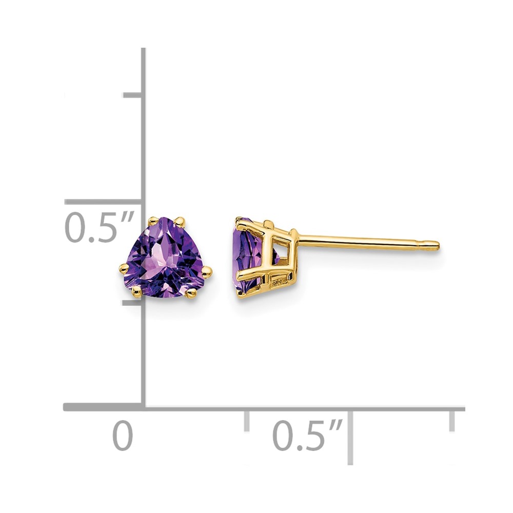 14k 5mm Trillion Amethyst Earrings (XE93AM)