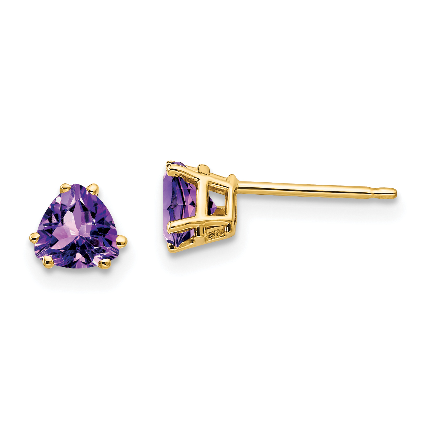 14k 5mm Trillion Amethyst Earrings (XE93AM)