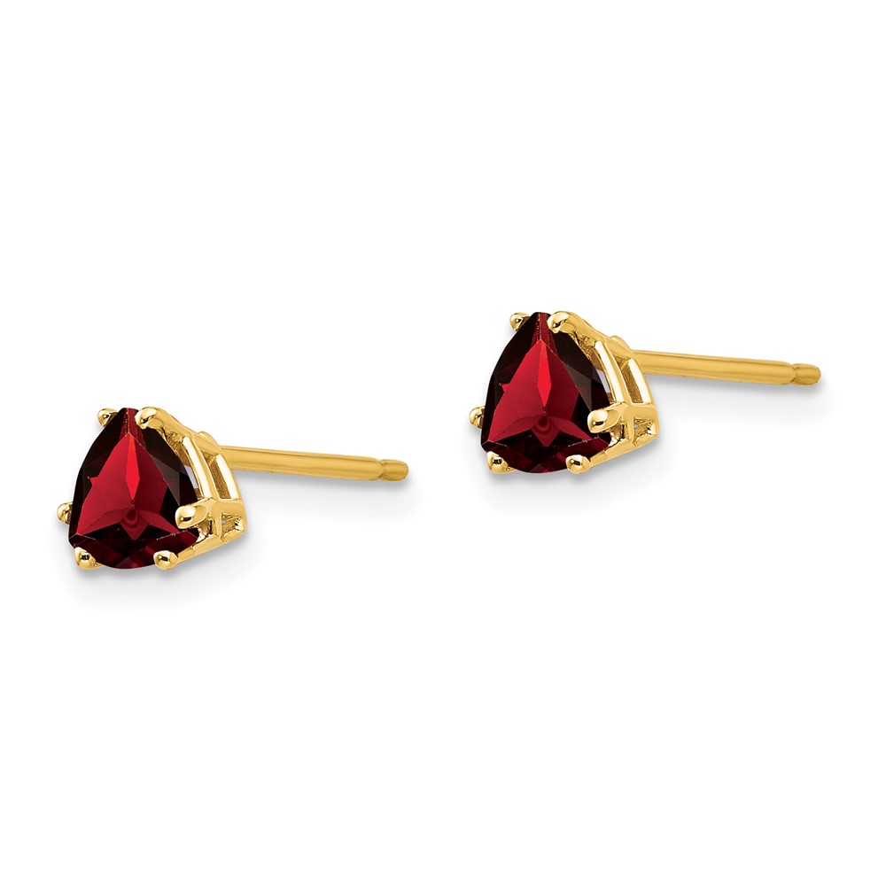 14k 5mm Trillion Garnet Earrings (XE93GA)