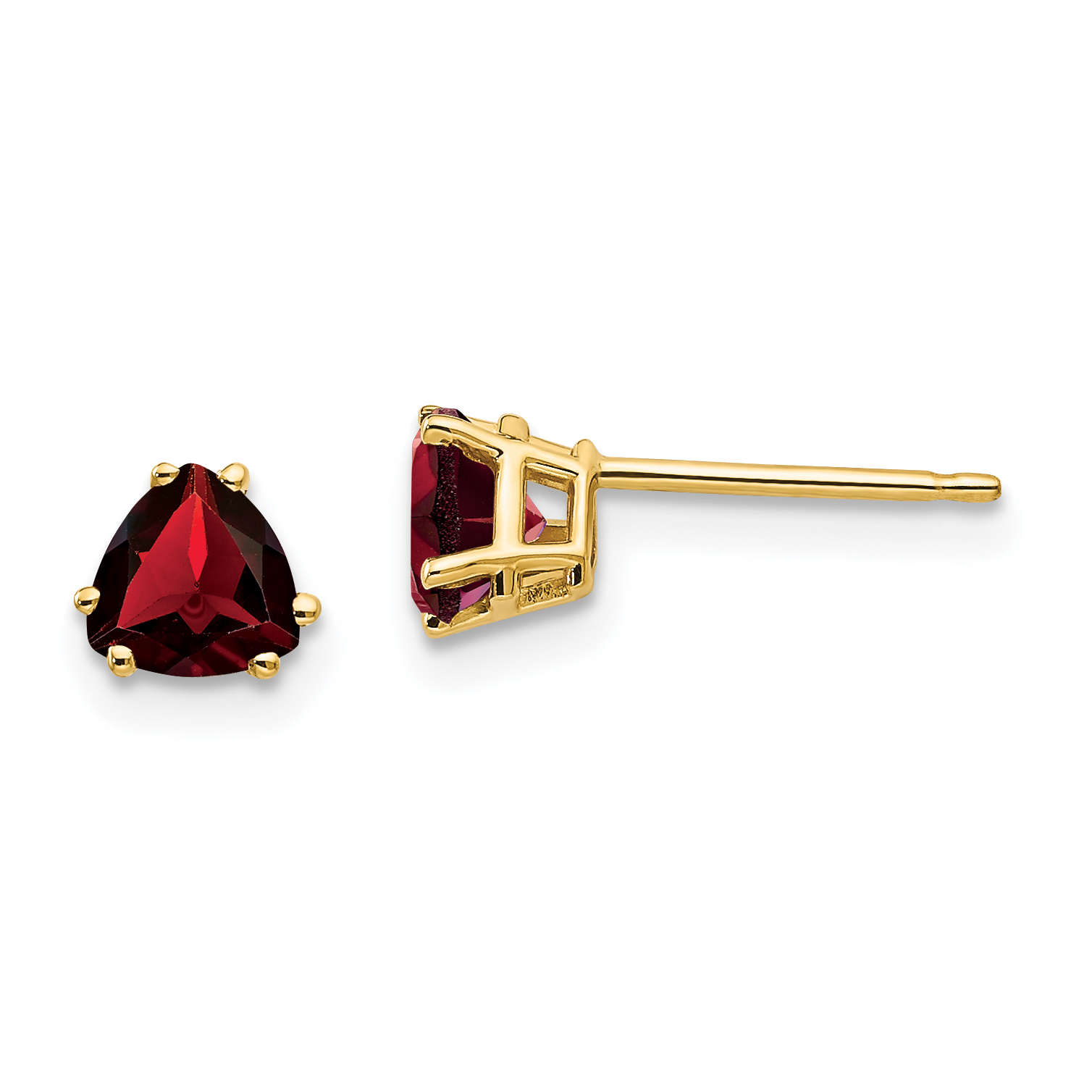 14k 5mm Trillion Garnet Earrings (XE93GA)