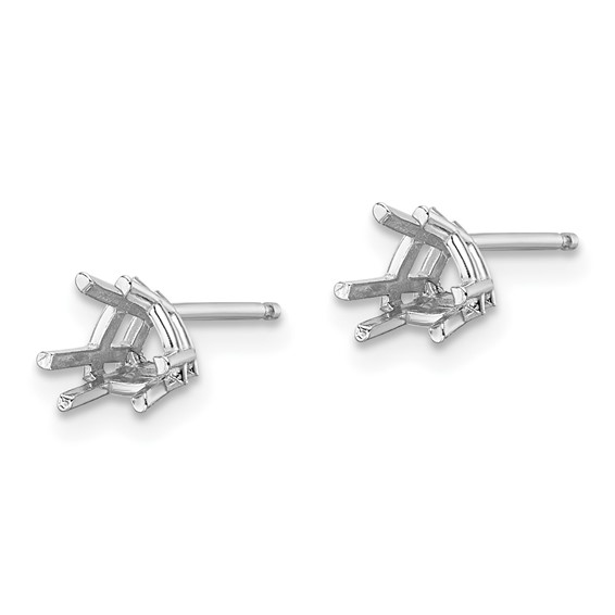 14k White Gold 5mm Trillion Earring Mountings