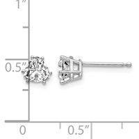 14K White Gold 5mm Trillion Cubic Zirconia Stud Earrings view 4