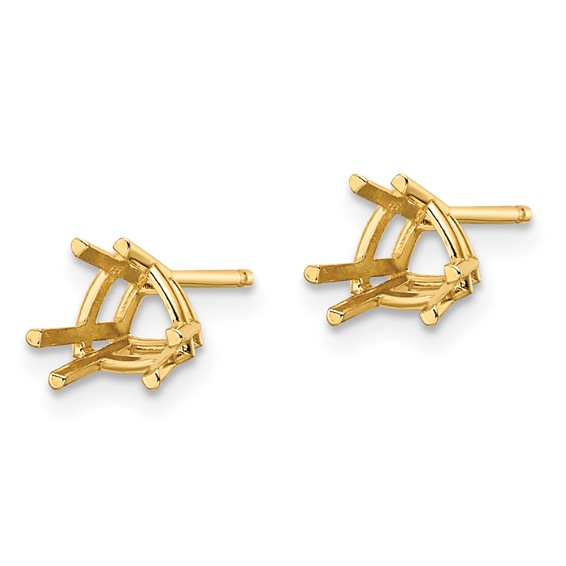 14k 6mm Trillion Earring Mountings