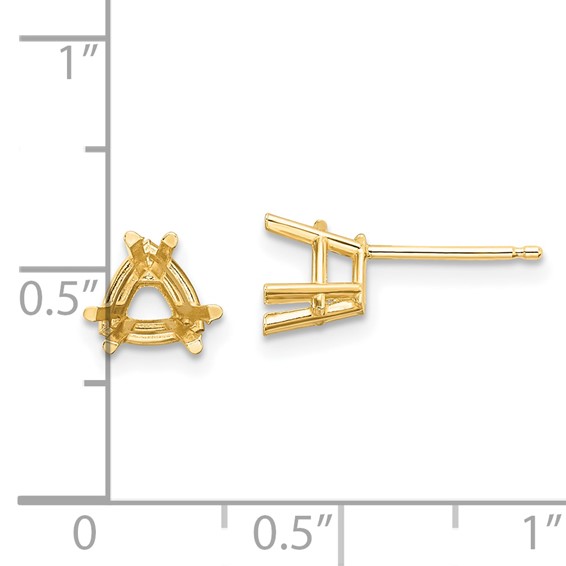 14k 6mm Trillion Earring Mountings