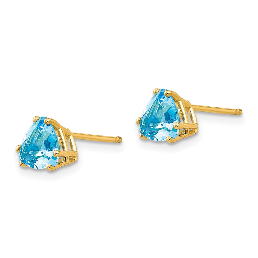 14k 6mm Trillion Blue Topaz Earrings (XE94BT)