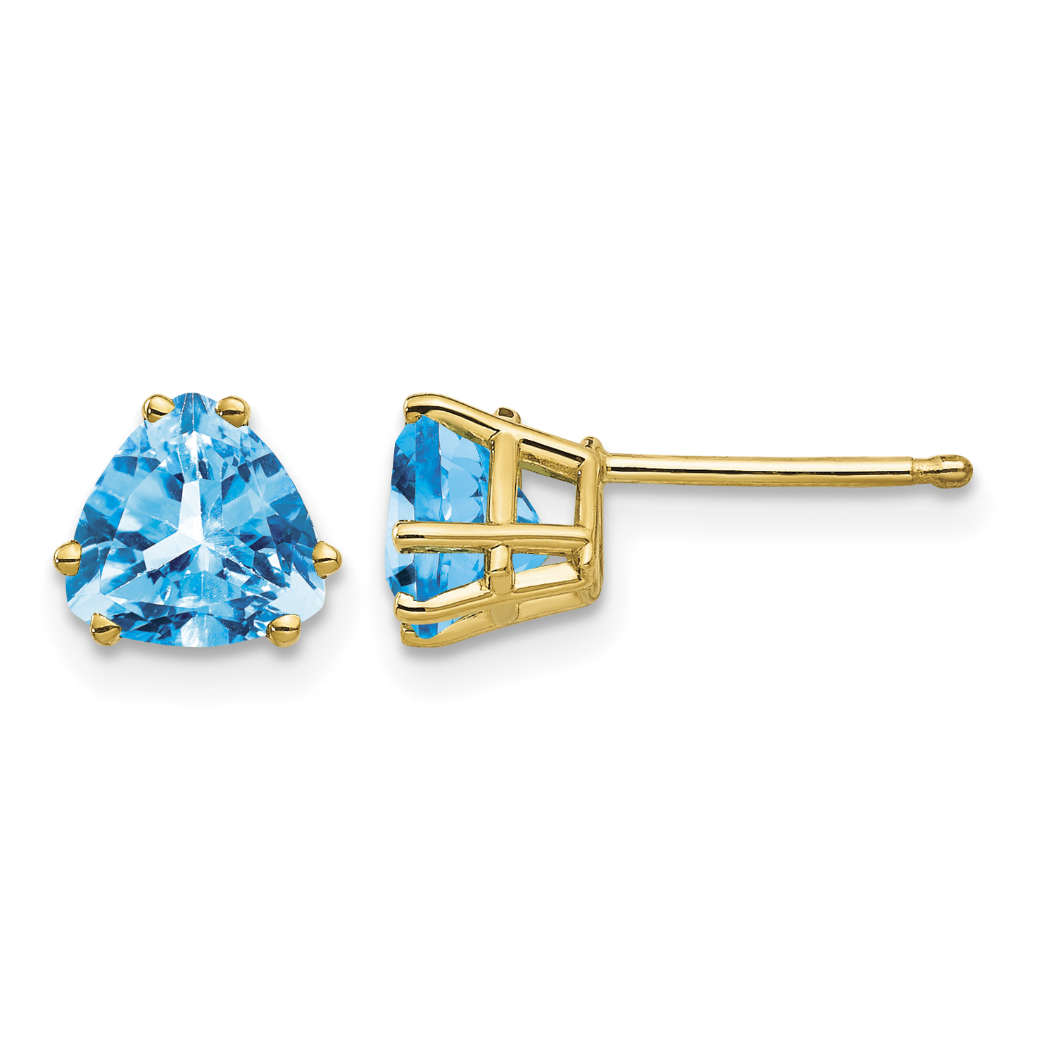 14k 6mm Trillion Blue Topaz Earrings (XE94BT)