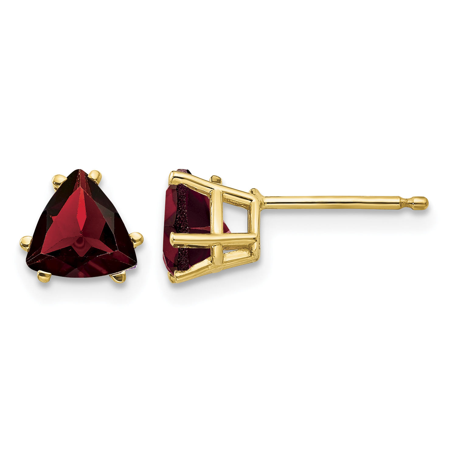 14k 6mm Trillion Garnet Earrings (XE94GA)