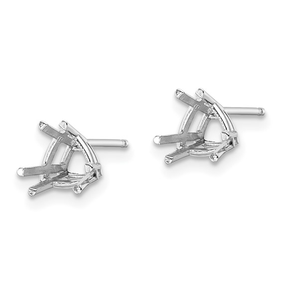 14k White Gold 6mm Trillion Earring Mountings
