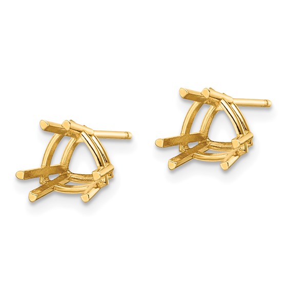 14k 7mm Trillion Earring Mountings