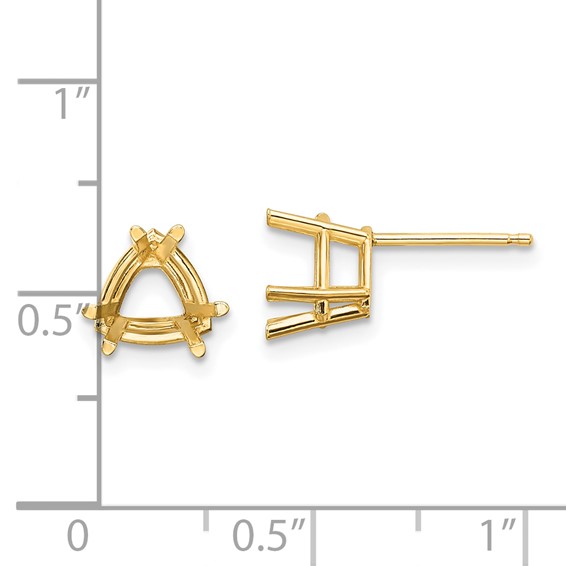 14k 7mm Trillion Earring Mountings