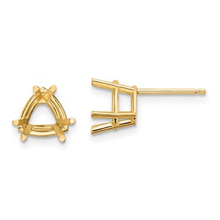 14k 7mm Trillion Earring Mountings