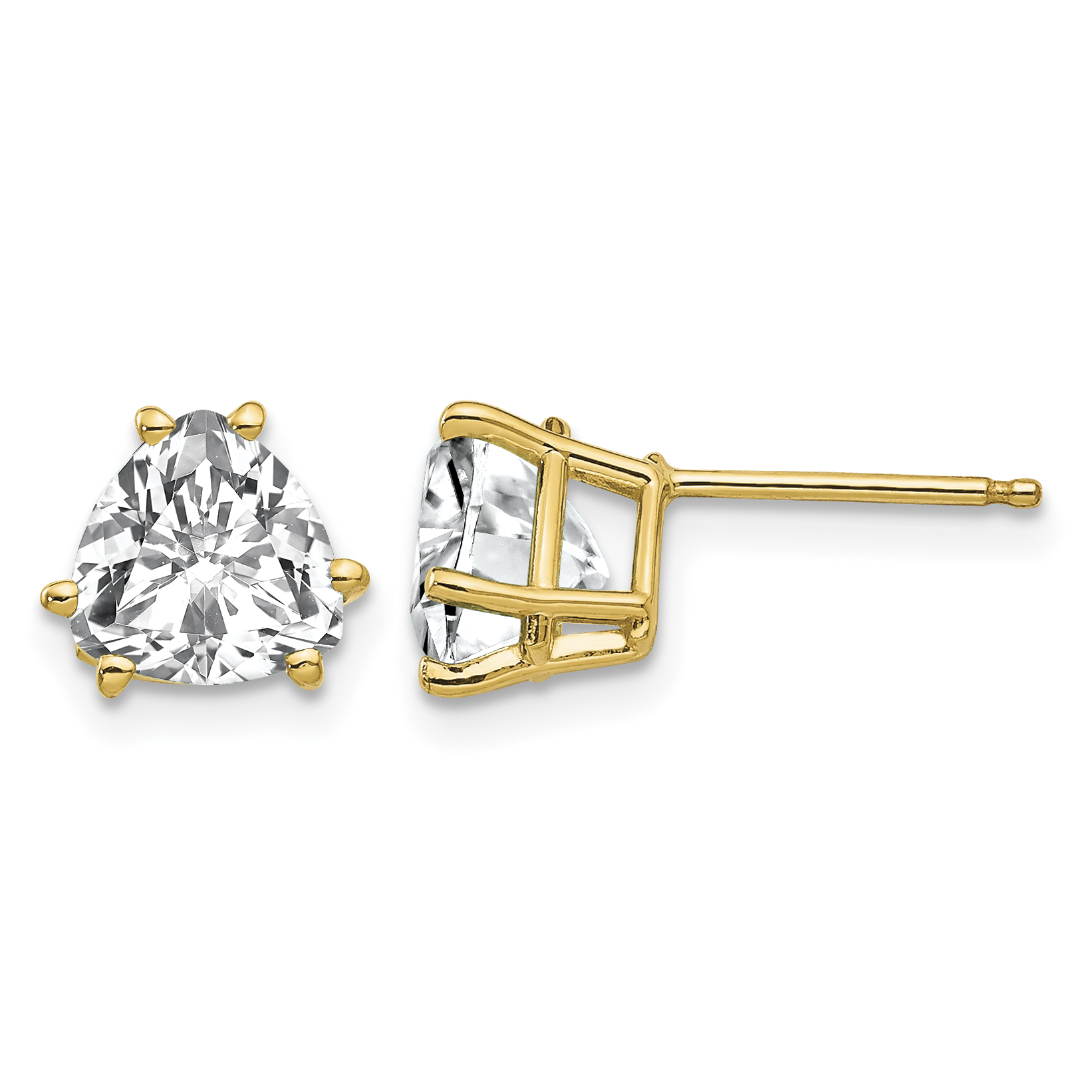 14k 7mm Trillion Cubic Zirconia Earrings (XE95CZ)