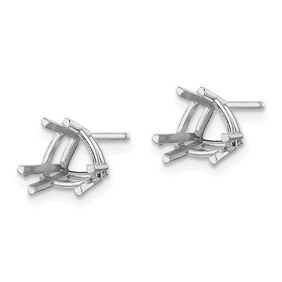 14k White Gold 7mm Trillion Post Earring Mountings