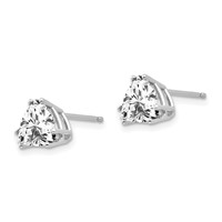 14K White Gold 7mm Trillion Cubic Zirconia Stud Earrings view 2