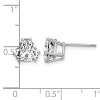 14K White Gold 7mm Trillion Cubic Zirconia Stud Earrings view 4