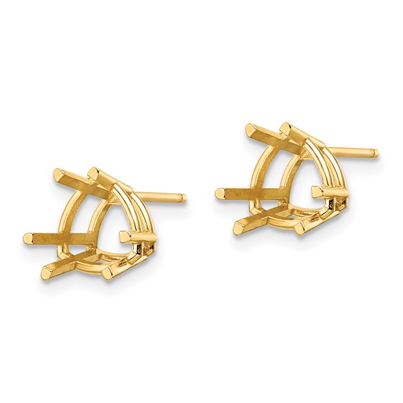 14k 8mm Trillion Earring Mountings